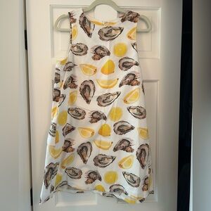 Katie Kime size 8 oyster and lemon shift dress; good condition